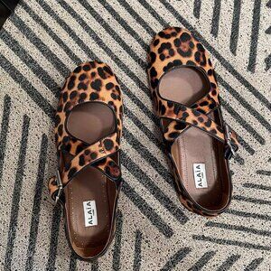 Alaïa Leopard Pony Hair Mary Jane Flats EU 39 – Never Worn